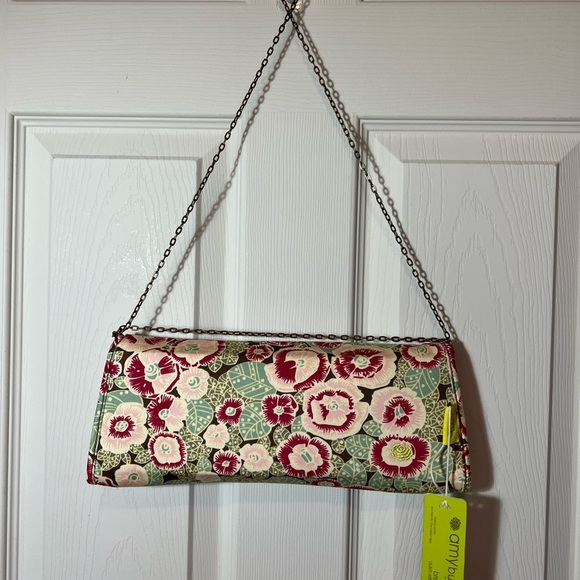 Amy Butler for Kalencom Brenda Clutch w/ Chain Spiced Buds NWT Organic Cotton - Picture 2 of 11